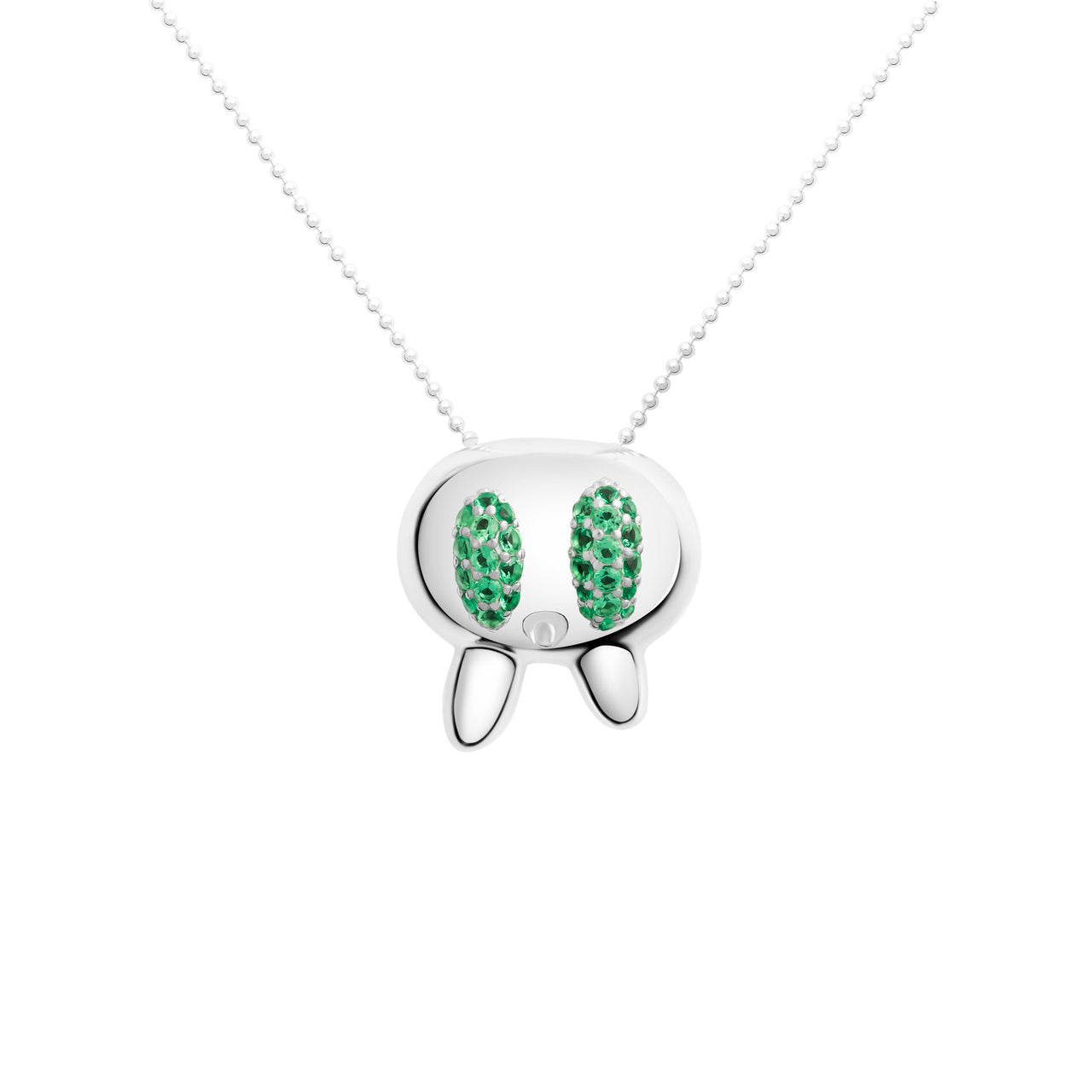 TOT NECKLACE (SMALL) GREEN GEMS